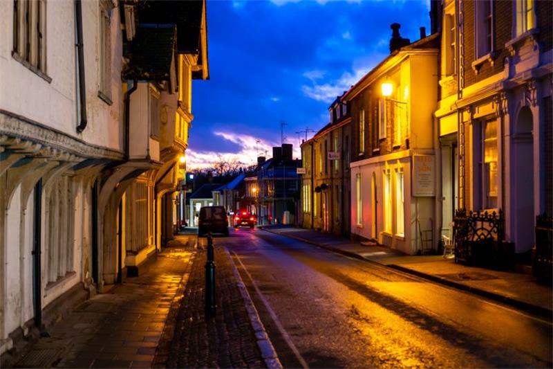 saffron walden night scene