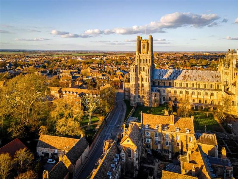 Aerial view of cathedral