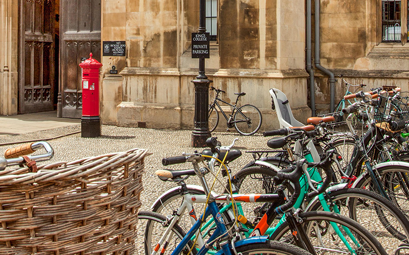 Bikes in bike rack